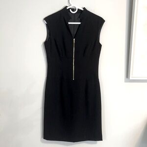 Tahari black sleeveless dress work career cocktail party